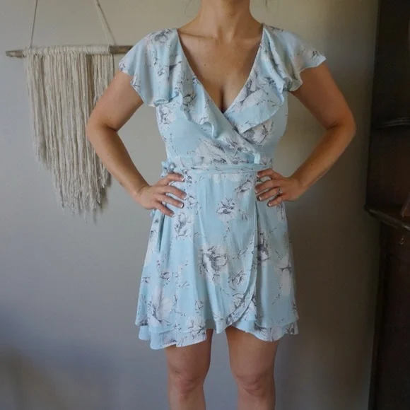 free people french quarter wrap mini dress Free People French Quarter Mini Wrap Dress, Size Small